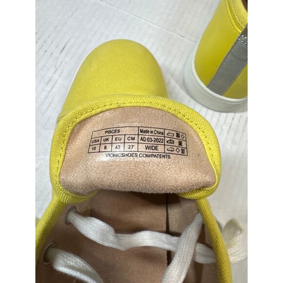 Vionic Lace-Up Casual Sneakers Pisces Canary Yellow A479130 Women’s Wide Size 10 - Picture 5 of 5